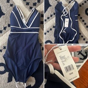 NWT Vineyard Vines Navy Blue One Piece Swimsuit XXS